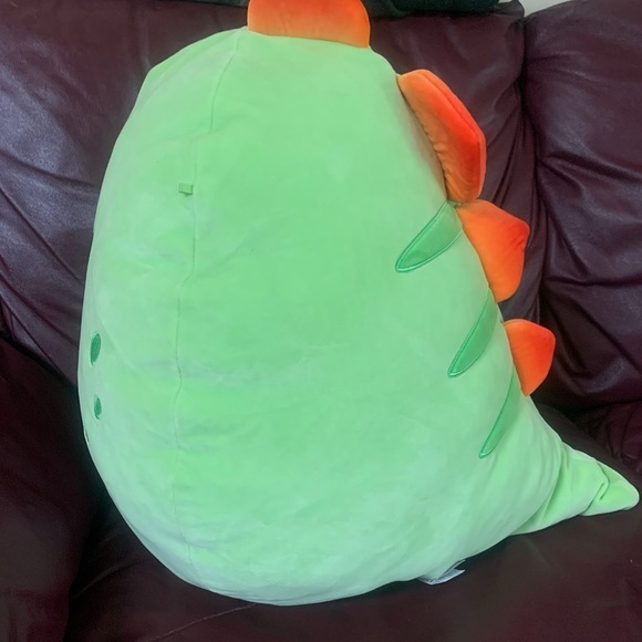 Seanster the Stegosaurus Dinosaur Plushie Squishmallow w/Orange Horn; 16” - Picture 3 of 6